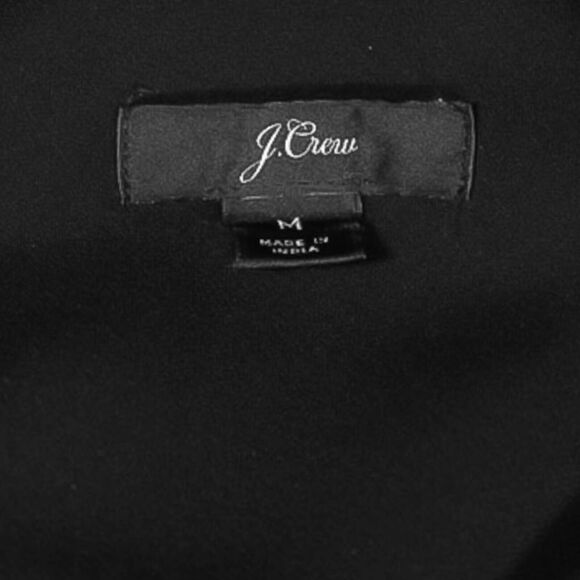 J. Crew Women's Blouse Black V-Neck Crepe Drapey Long Sleeve Pullover Top Medium - Picture 3 of 9